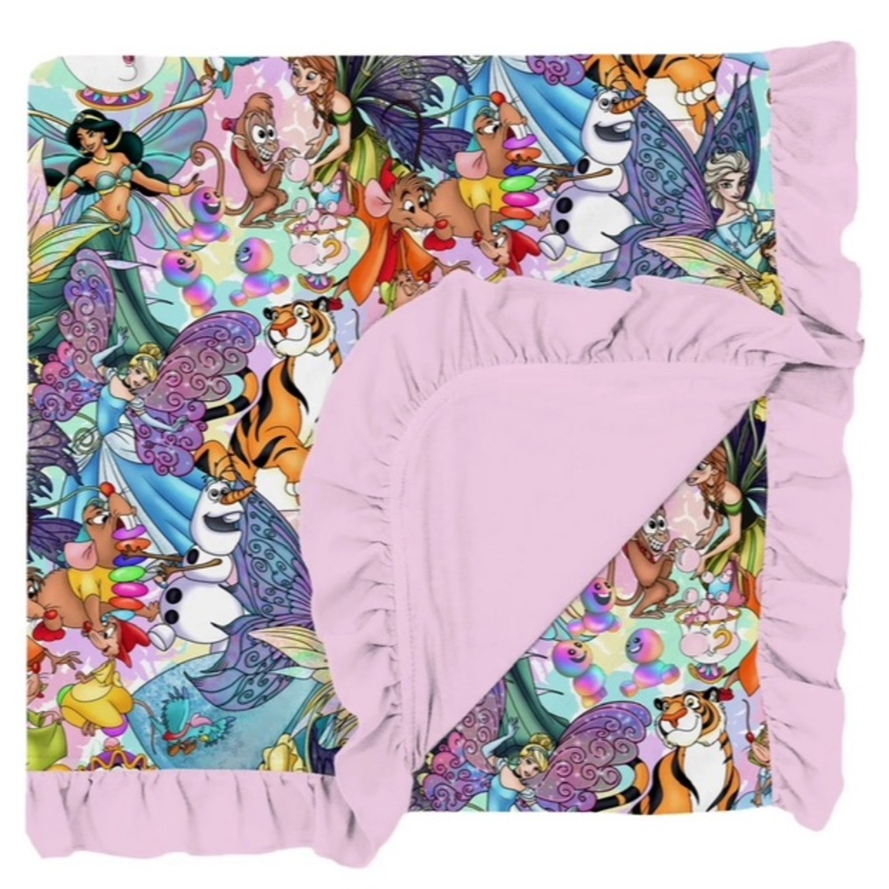 NWT Sugar Swan Disney’s Fairy Princesses Ruffled Bamboo Blanket 60x60